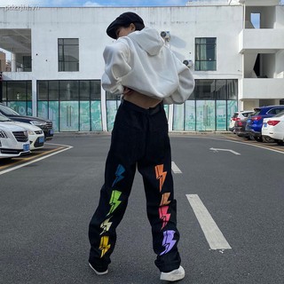 Quần Jean Ống Rộng Hoạ Tiết Graffiti Phong Cách Âu Mỹ Cho Nam