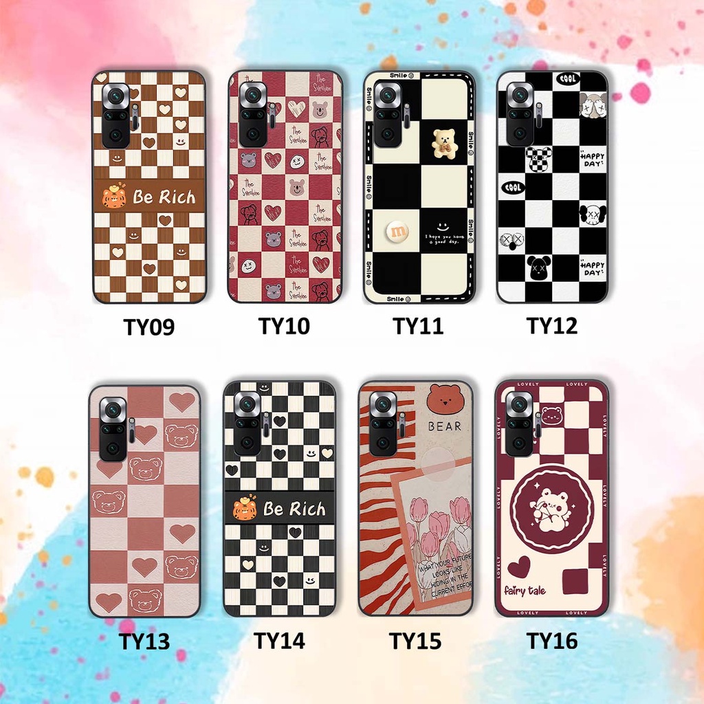 Ốp Xiaomi Redmi Note 10 / Note 10 Pro gấu Bear rick caro vuông thời trang siêu đẹp