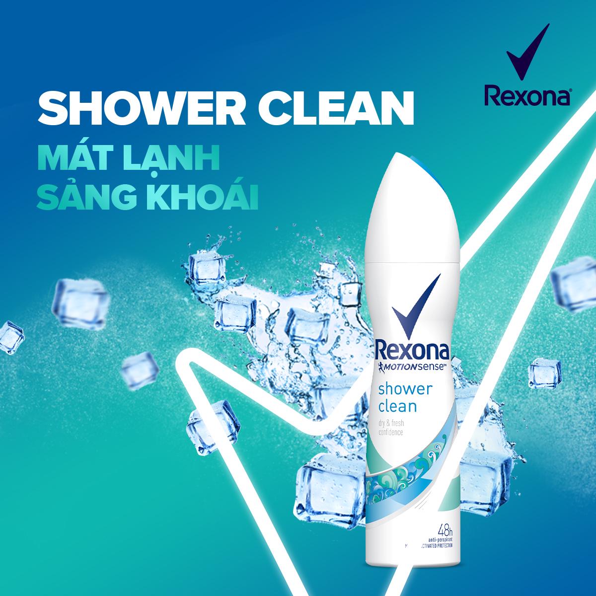 Xịt khử mùi Rexona khô thoáng tối ưu mát lạnh sảng khoái dành cho nữ, 150ml