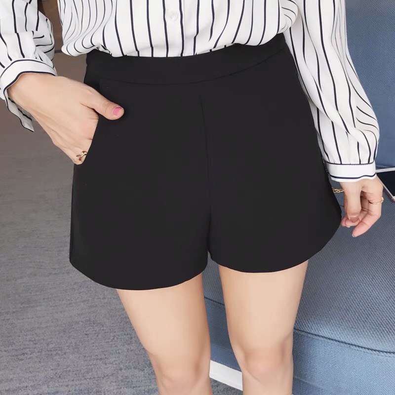 Quần short nữ chất tuyết mưa Hàn co dãn Cao cấp dày dặn Quần sooc đùi nữ có túi ôm mông ALALA