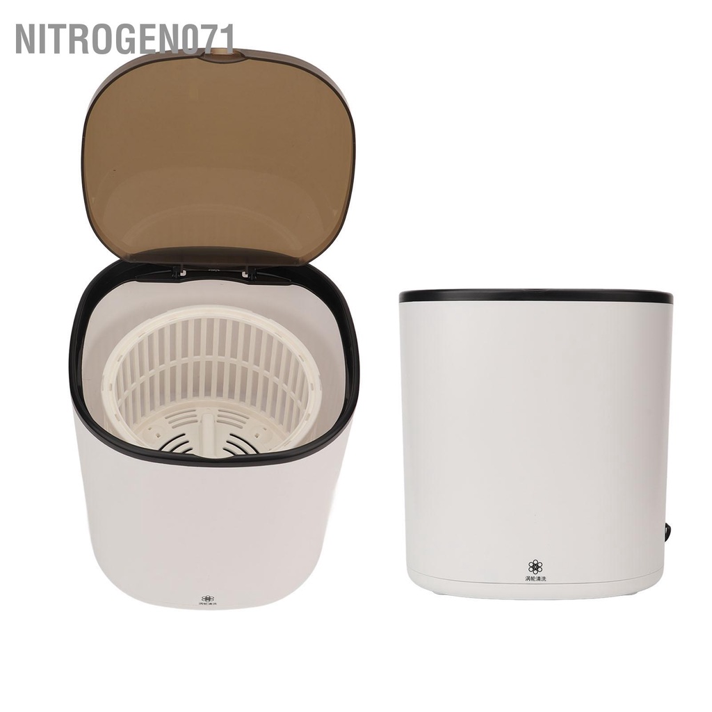 Nitrogen071 Máy giặt mini cao cấp Máy giặt vắt quần áo gia dụng mini Giá rẻ đặc biệt phù hợp cho gia đình, sinh viên - 4 5L 20 phút Đồ lót điện US 100‑240V