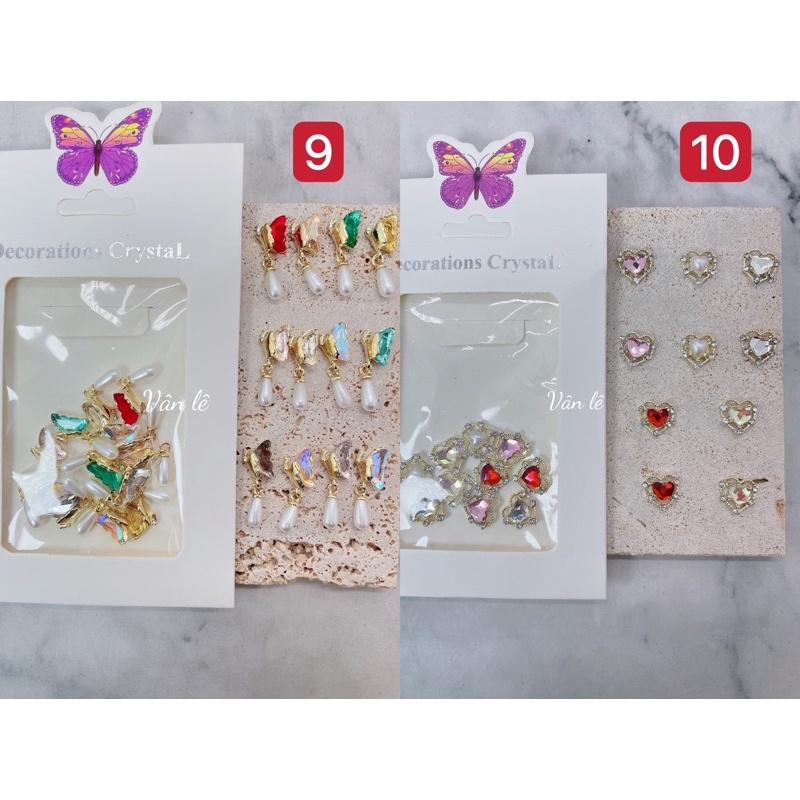 phụ kiện charm kim loại cao cấp trang trí nail