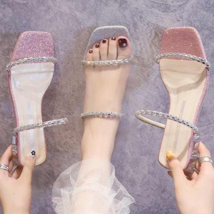 Xăng đan Nữ Mũi Vuông 1.18 Inch Thời Trang Size 35-41