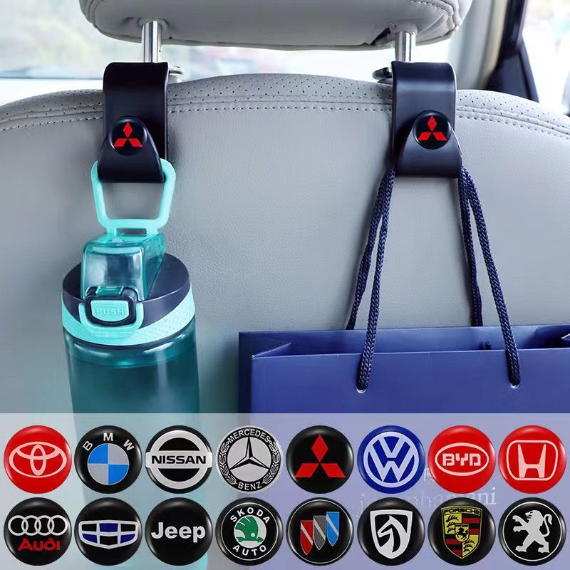 Móc Treo Đồ Gắn Sau Ghế Ngồi Xe Hơi In Logo Mitsubishi Đa Năng Tiện Dụng