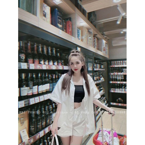 Sét bộ cổ vest thể thao cộc kèm tag