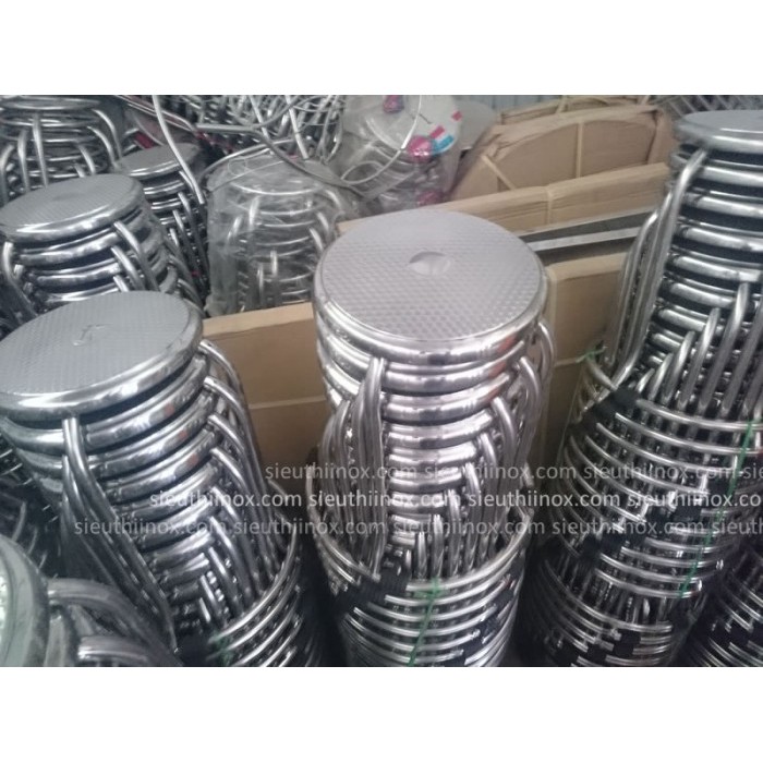 Ghế đẩu inox cao 45cm