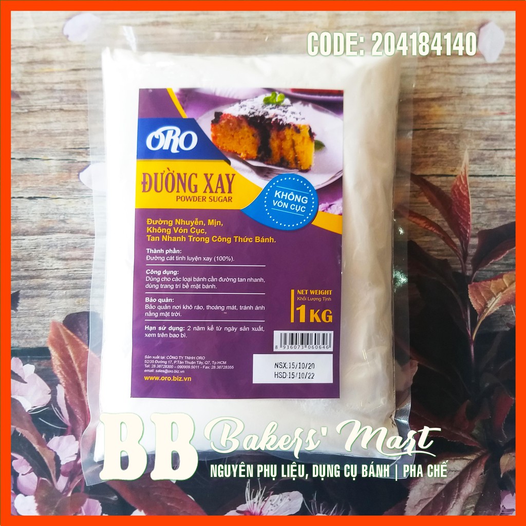 Đường xay nhuyễn mịn ORO (KHÔNG VÓN CỤC) - Gói 1kg