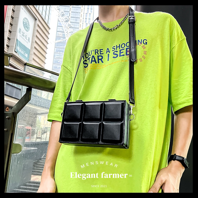 [MENSWEAR ELEGANT FARMER] Túi hộp đeo chéo hoạ tiết ô vuông nam &amp; nữ phong cách Hàn Quốc 2023 (5506)