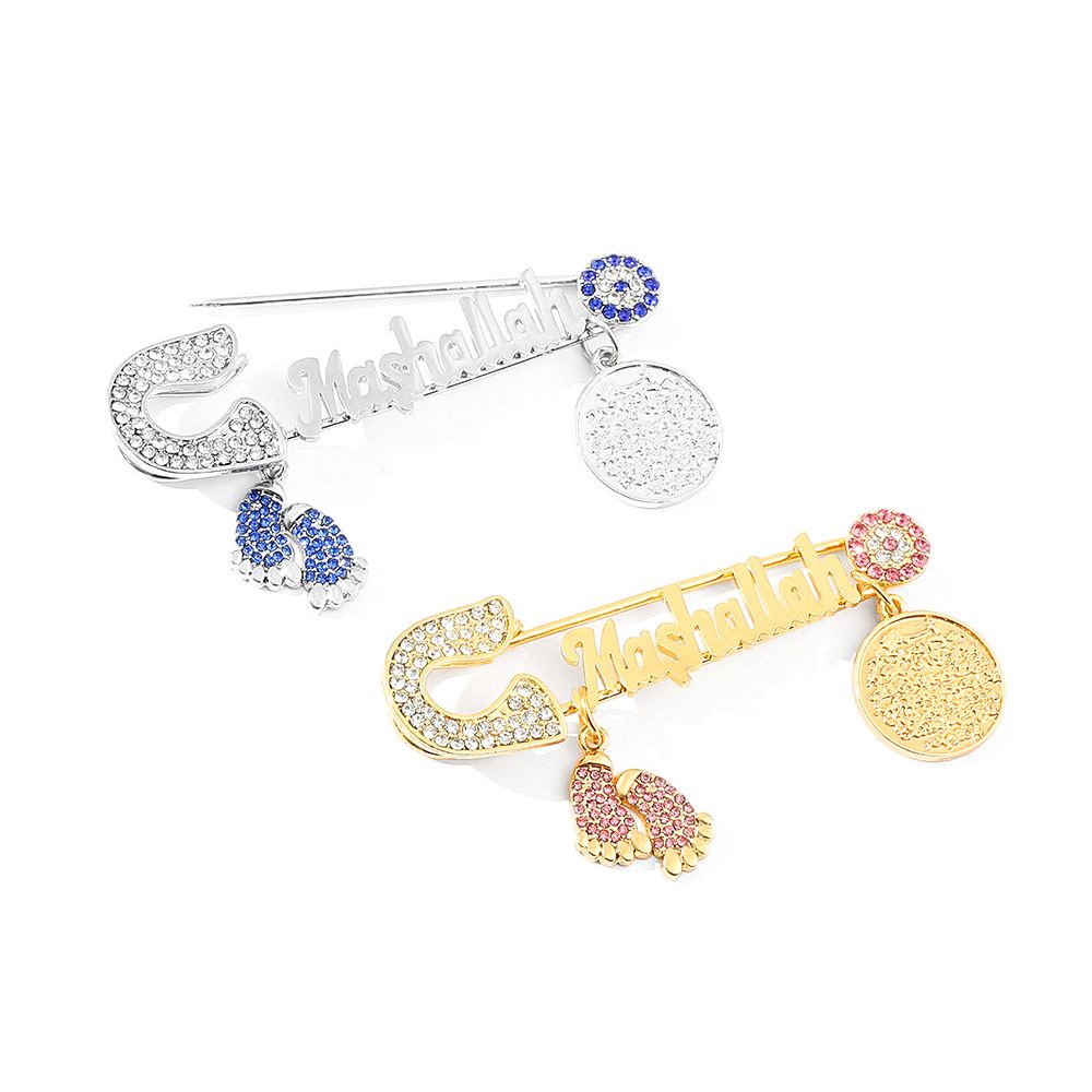 Ghim cài áo hình chữ cái đính đá zircon phối tua rua thời trang sang trọng