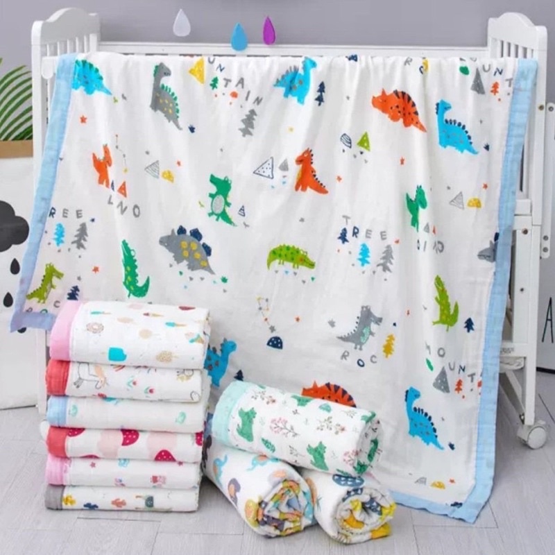 Khăn tắm xô 6 lớp bo viền cao cấp siêu mềm mịn kt 110x110cm [ babyboo]