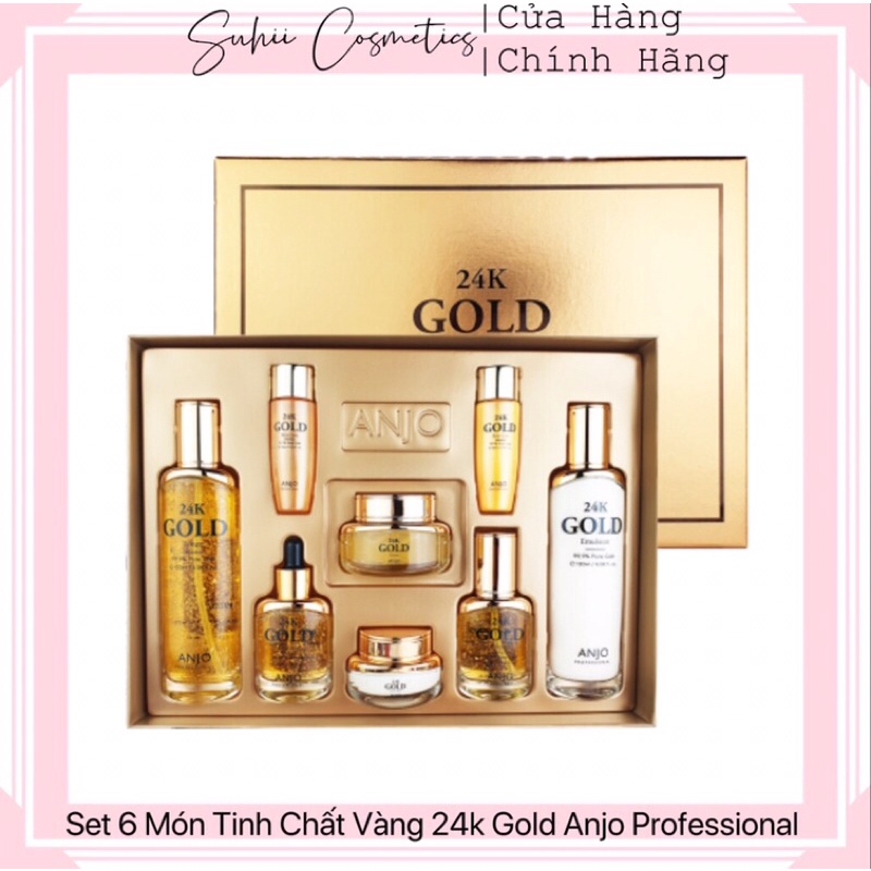 Full Bộ Set Dưỡng Da Tinh Chất Vàng 24K ANJO