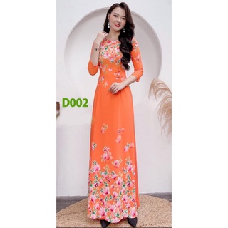Áo dài may sẵn hoa 6d xinh đủ size kèm quần