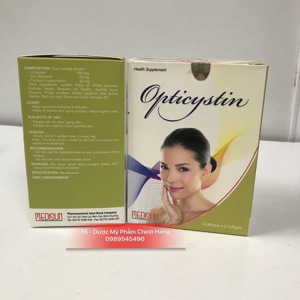 OPTICYSTIN Viên Uống Giúp Làm Chắc Khỏe Tóc, Đẹp Tóc, Đẹp Da - Hộp 60 Viên | BigBuy360 - bigbuy360.vn