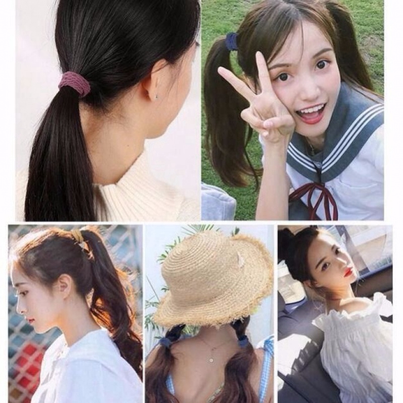 Set 5 dây buộc tóc gợn sóng phong cách Hàn Quốc
