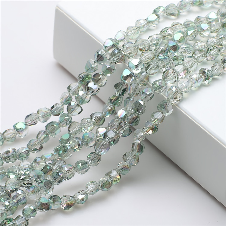 Set 80 Hạt Thủy Tinh Hình Trái Tim 8mm Nhiều Màu Dùng Làm Trang Sức Thủ Công