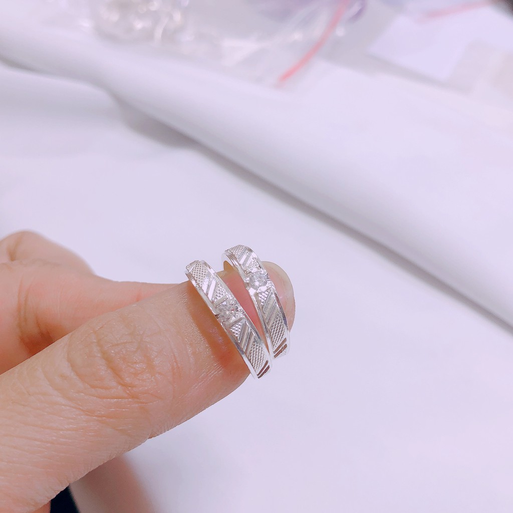 Nhẫn Đôi Bạc Đẹp JQN Nhẫn Cặp Nam Nữ D10
