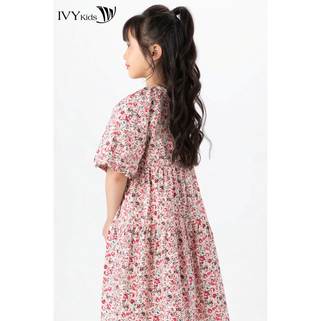 Đầm babydoll tay bồng bé gái IVY moda MS 48G1530