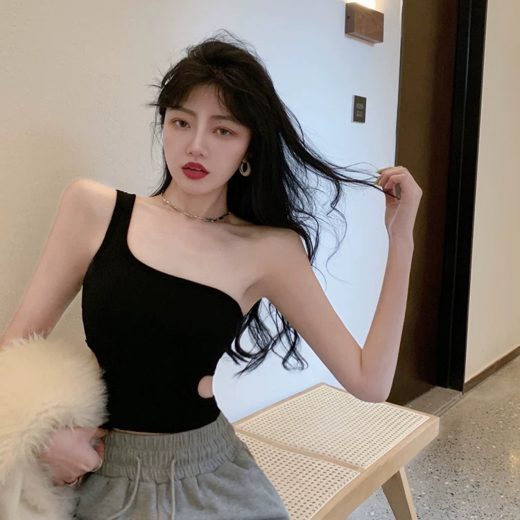 [Mã FAMARAL2 giảm 10K đơn 50K] Áo lệch vai chéo ngực khoét eo tăm lạnh attractive girl ALVKE26 | BigBuy360 - bigbuy360.vn