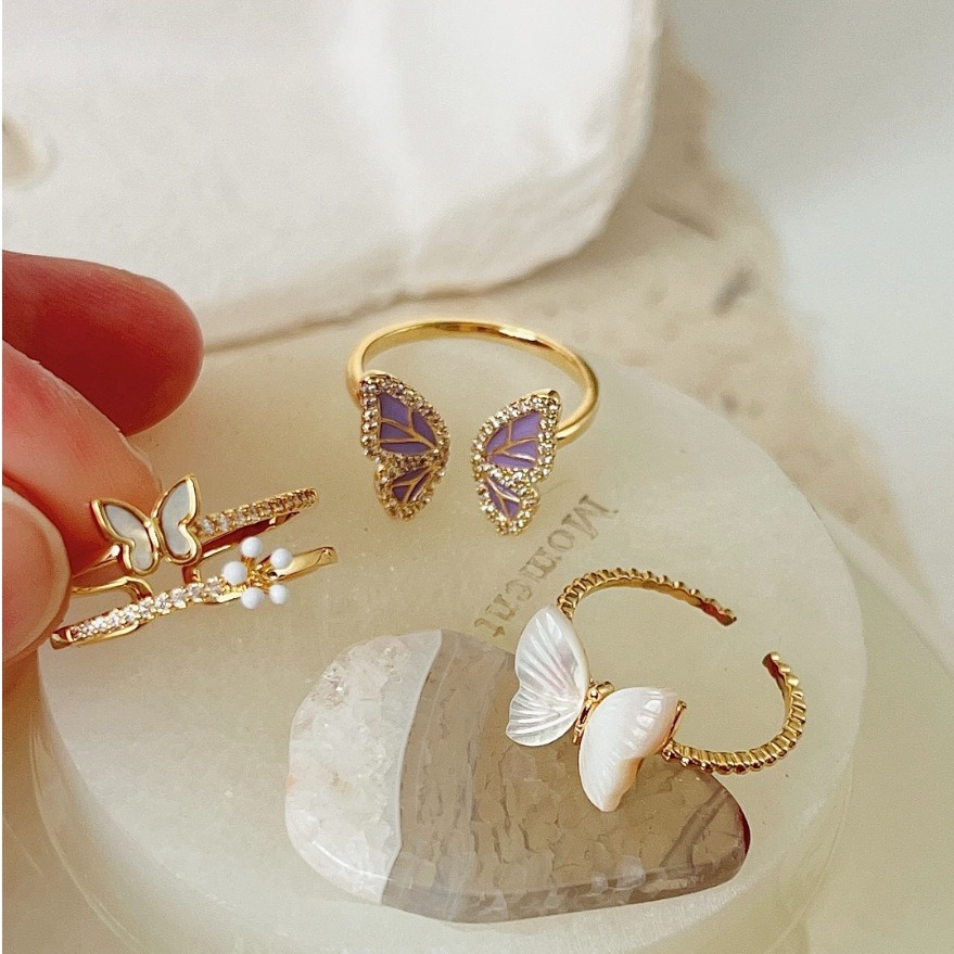 Nhẫn Hở Hình Nơ Đính Ngọc Trai Nhân Tạo Thời Trang