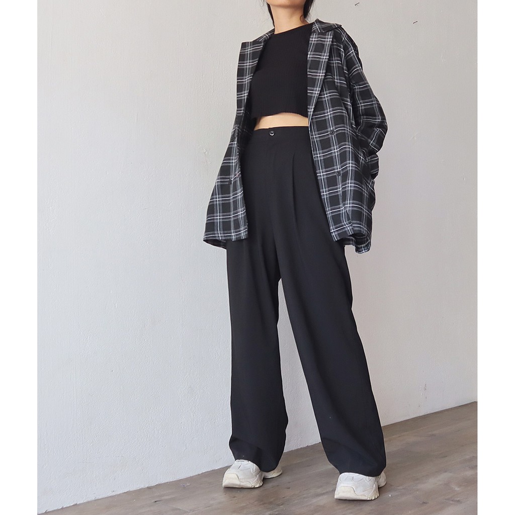 [Qùa Tặng Dây Buộc Tóc Bạn Nhé] QUẦN ĐEN ỐNG RỘNG DÀI 94CM - QUẦN TÂY ỐNG RỘNG SUÔNG PHONG CÁCH HÀN QUỐC (ảnh thật/sẵn) | BigBuy360 - bigbuy360.vn