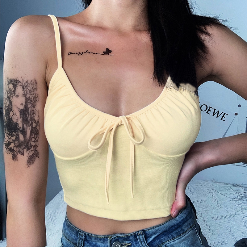 Áo Dây Cổ Chữ V Phối Ren Thời Trang Quyến Rũ Cho Nữ