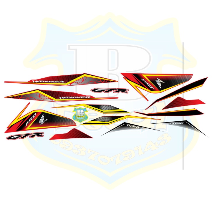 ( Quí khách vui lòng mang ra tiệm cho thợ dán ) Tem winner sấm sét đỏ