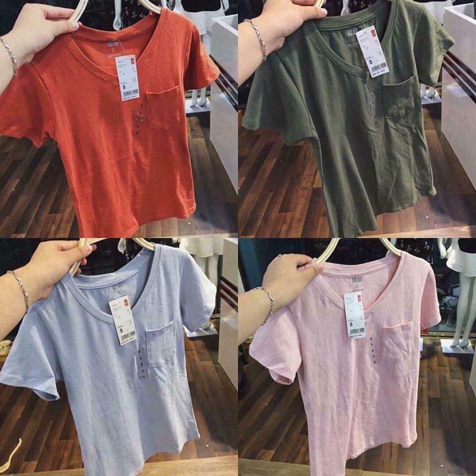 Áo cổ tim túi ngực vnxk