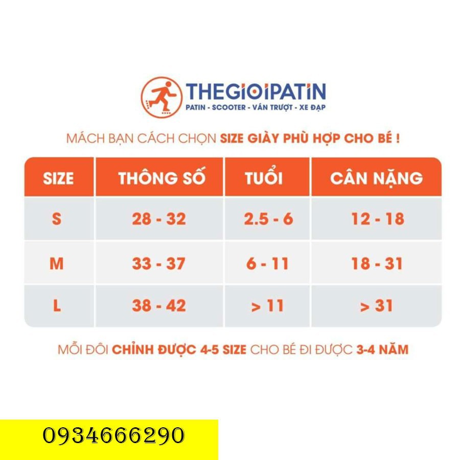 Combo Giày Trượt Patin Trẻ Em Cougar 798 cao cấp Centosy01