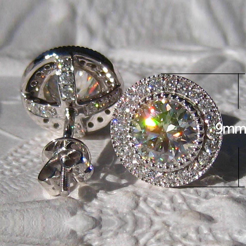 Khuyên tai đính đá giả phong cách thanh lịch thời trang cho nữ