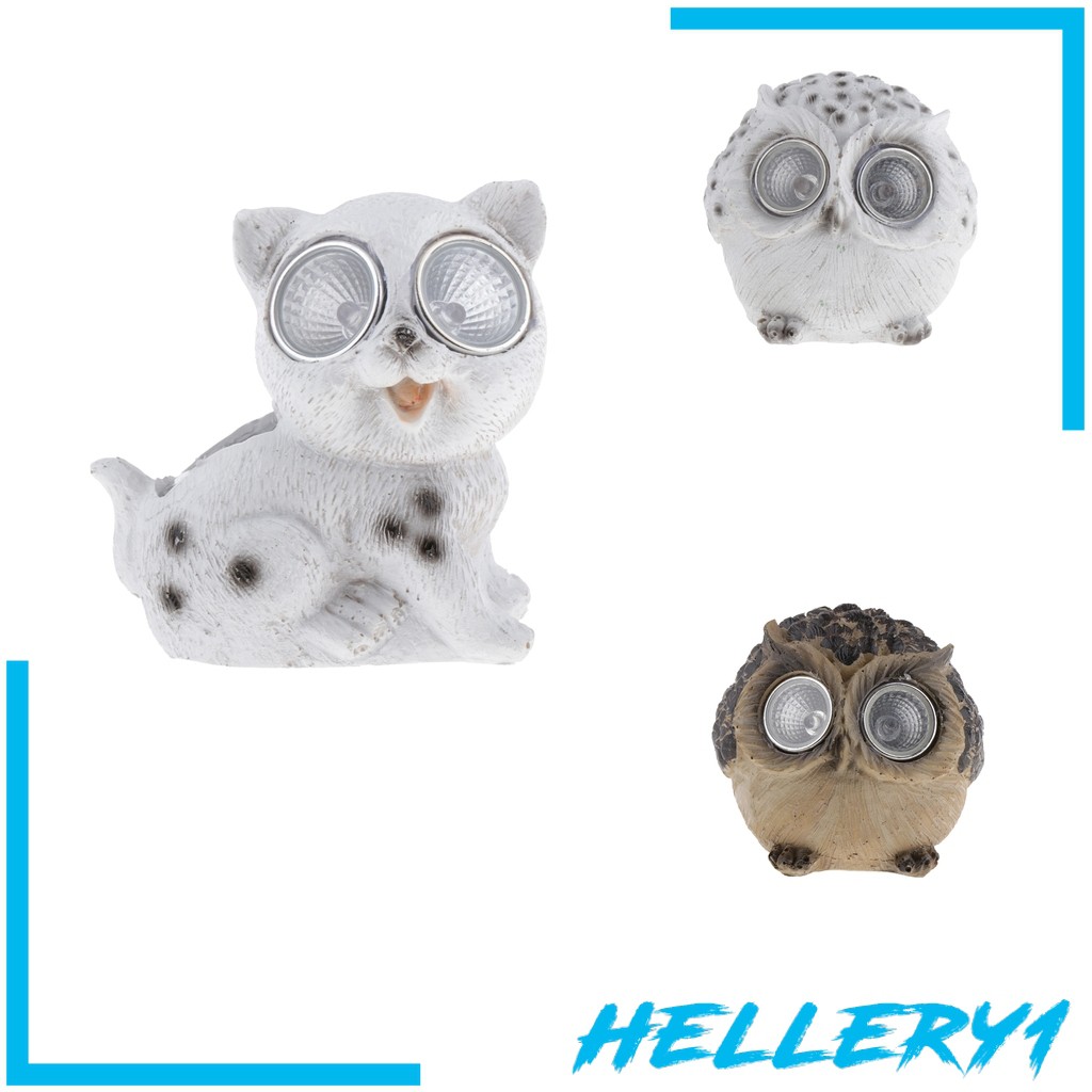 1 Đèn Năng Lượng Mặt Trời Hình Cú / Mèo Cho Sân Vườn