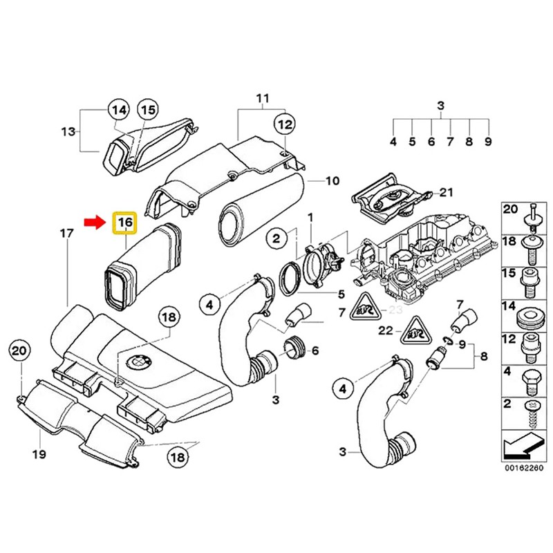 Ống Dẫn Khí Cho Động Cơ Xe Hơi Bmw 3 Series E90 E91 320d 318d 7795284