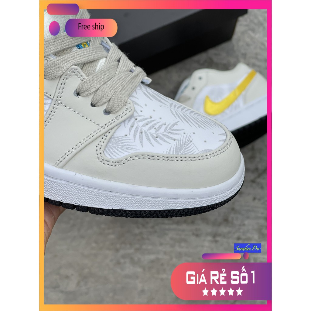 (FULL BOX + QUÀ TẶNG) Giày thể thao AIR Jordan 1 Low Palm Tree " Light Orewood Brown" siêu đẹp dành cho nam và nữ | BigBuy360 - bigbuy360.vn