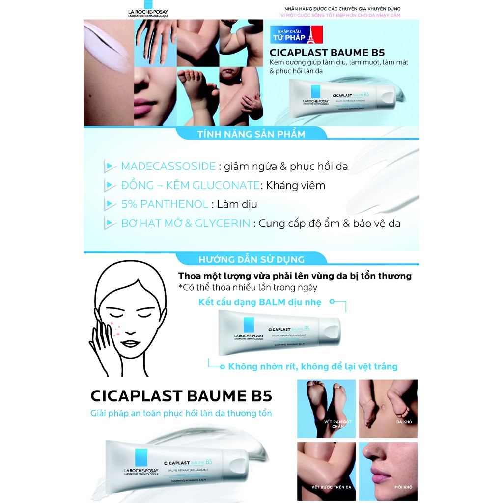 Kem Dưỡng B5 La Roche Posay Cicaplast Baume Phục Hồi Cấp Ẩm Tái Tạo Da