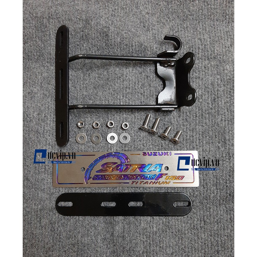 (Satria) Bộ Bảng Tên Kèm Pat Nhôm Titan VIP Ốc Inox Thái Dày