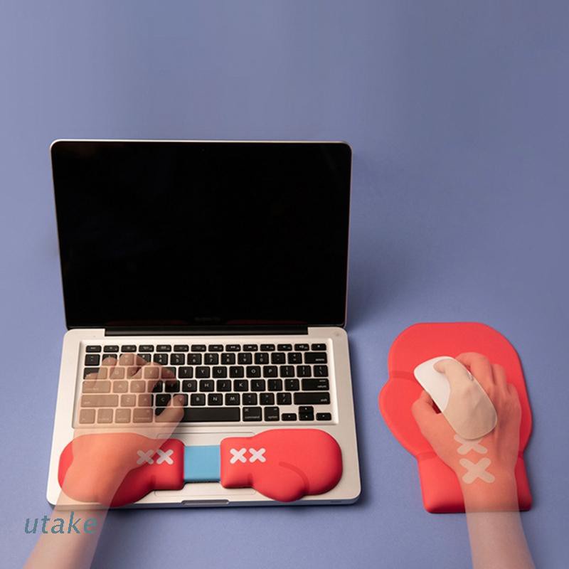 Utake Boxing Gloves Silicone Keyboard Hand Rest Wrist Support Mouse Pad Cute Comfort