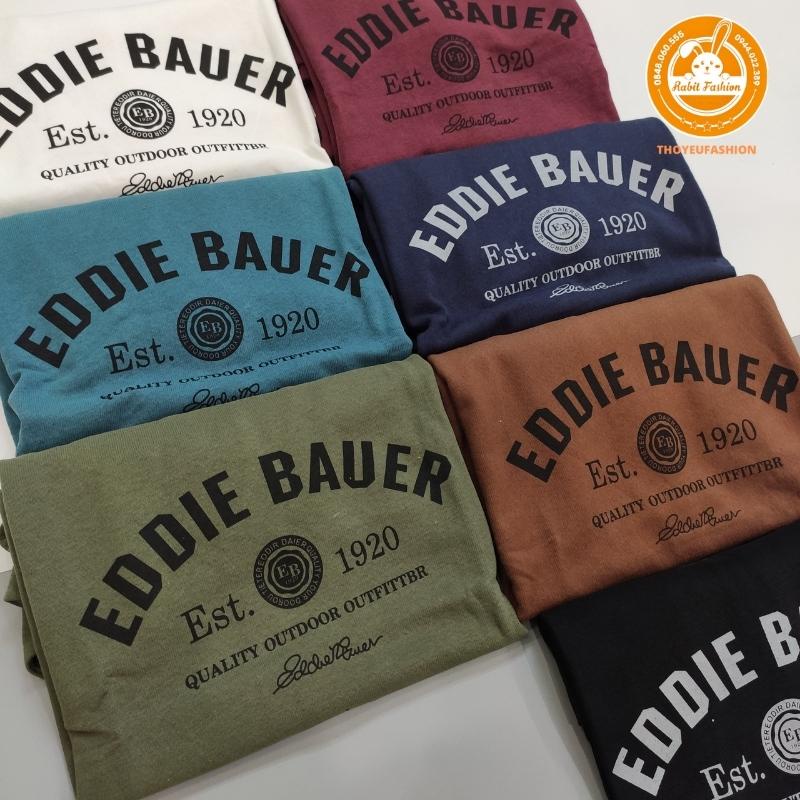 Áo Phông 3158 in chữ EDDIE BAUER Nam Nữ, Áo Thun Tay Lỡ Oversize From Rộng Basic Chất Cotton 100%
