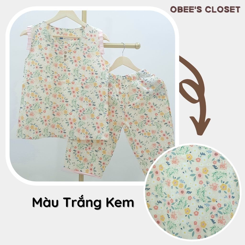 Đồ bộ nữ Obee's Closet Đồ bộ lửng mặc nhà họa tiết hoa chất Kate thoáng mát