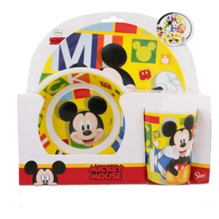 Bộ chén đĩa ly melamine micky mouse 3 món