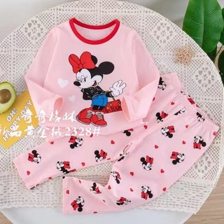 Bộ thun tay dài bé gái hình Minie dễ thương size từ 15 - 35 kg