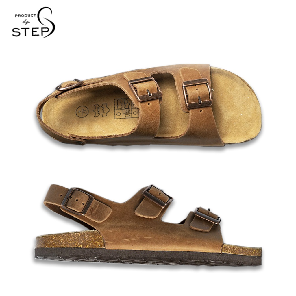 Giày Đế Trấu Unisex Da 2 khóa