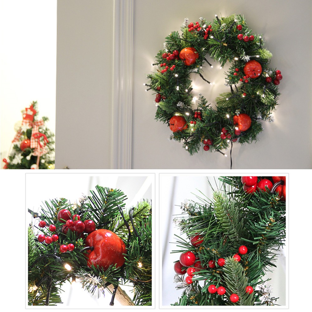 Vòng hoa đào handmade trang trí giáng sinh