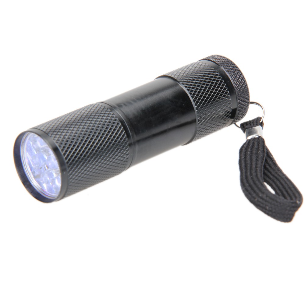 [COD]♠♠9 LED Mini Aluminium UV Ultra Violet Đèn pin Blacklight Torch Light