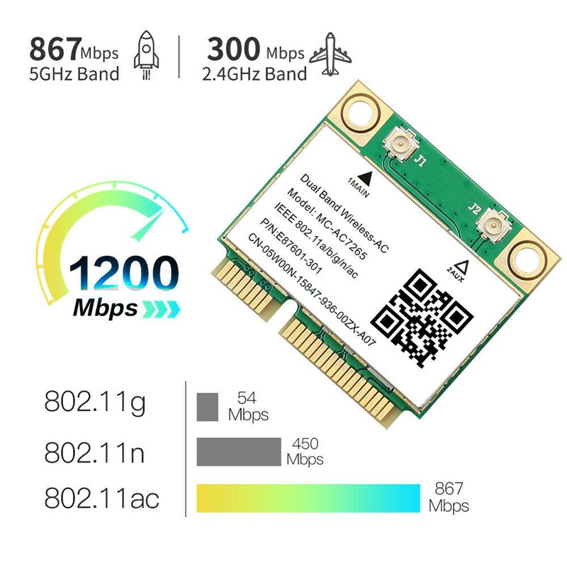 Card Wifi Card Mc-Ac7265 Pci-E Bluetooth 4.2 Cho Win7 Win 8 Win 10 | BigBuy360 - bigbuy360.vn