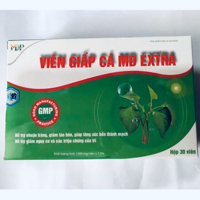 Viên giấp cá md extra (nhuận tràng, giảm táo bón, giúp tăng sức bền thành mạch, giảm nguy cơ và các triệu chứng của trĩ)