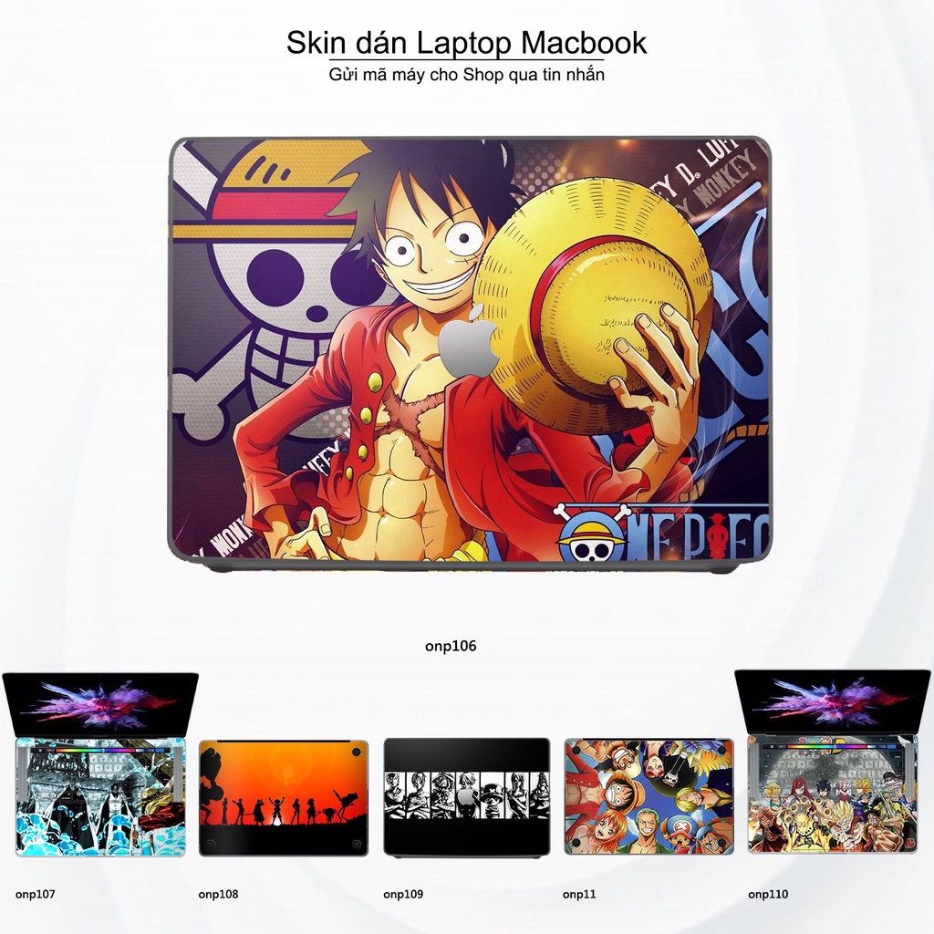 Skin dán Macbook mẫu One Piece (đã cắt sẵn, inbox mã máy cho shop)