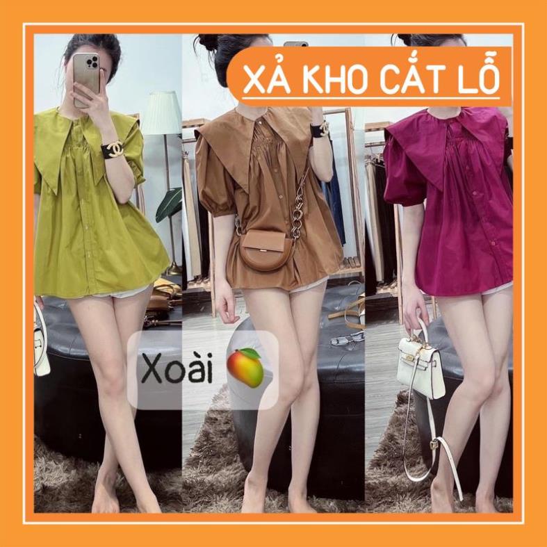 Áo kiểu sơ mi rúm ngực