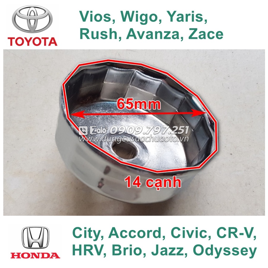 Cảo mở lọc nhớt xe Honda City, Honda Civic, Honda CR-V, Honda HRV, Honda Brio, Honda Jazz, Honda Accord, Honda Odyssey
