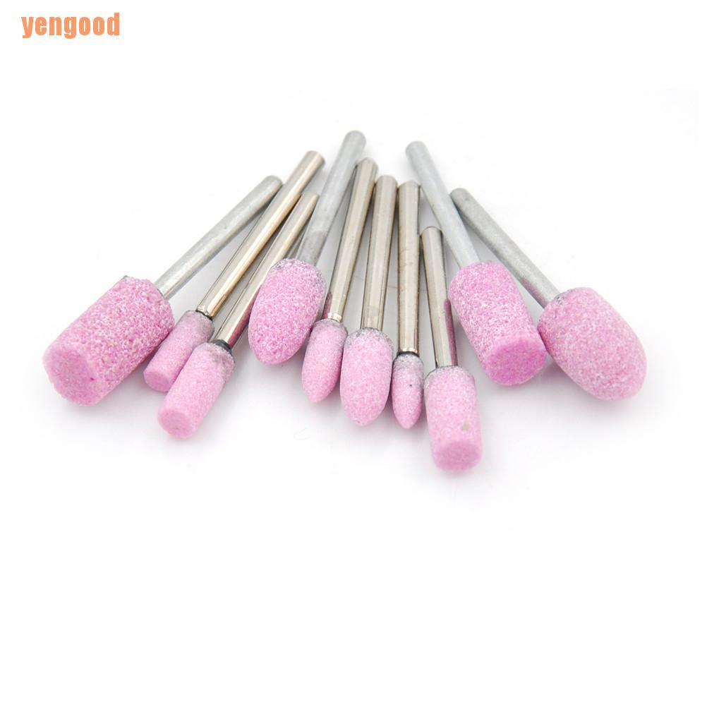 Set 10 đầu mài kim cương màu hồng dành cho máy mài