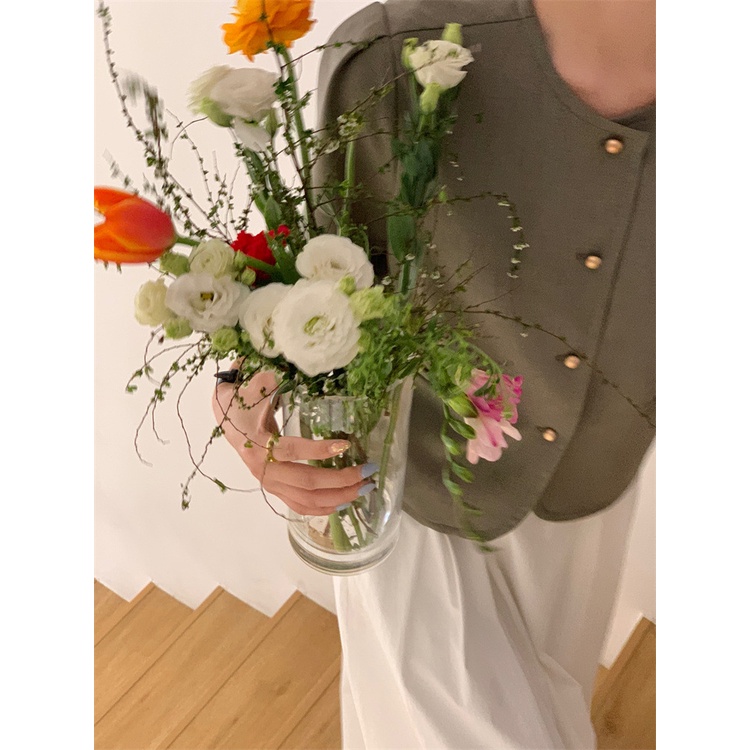 [KS-SM12] Sơmi Cổ Tròn Basic, Sơmi Croptop Cộc Tay, Sơmi Cổ Tàu Chất Voan Phong Cách Hàn Quốc 29August | BigBuy360 - bigbuy360.vn