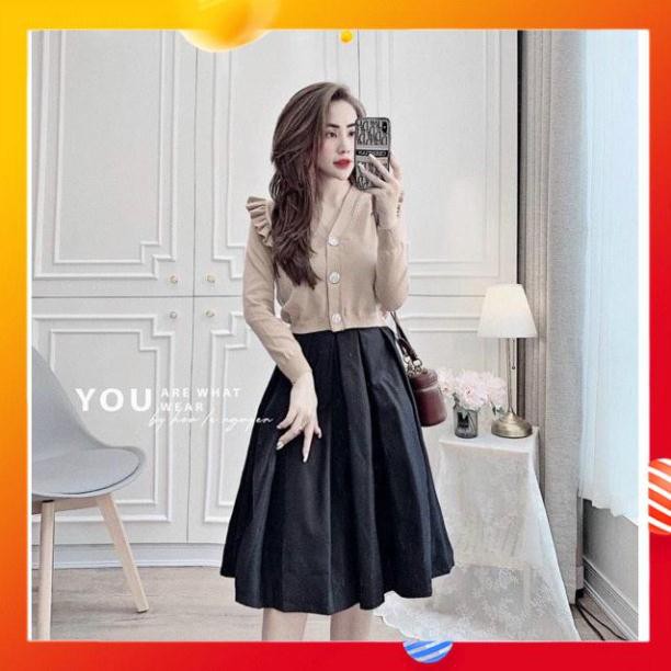 Áo Khoát Lửng Nữ, Áo Khoác Len Cổ V Viền Tay Bèo Có Khóa Kéo Thời Trang Phong Cách Hàn Quốc Sang Chảnh. | BigBuy360 - bigbuy360.vn